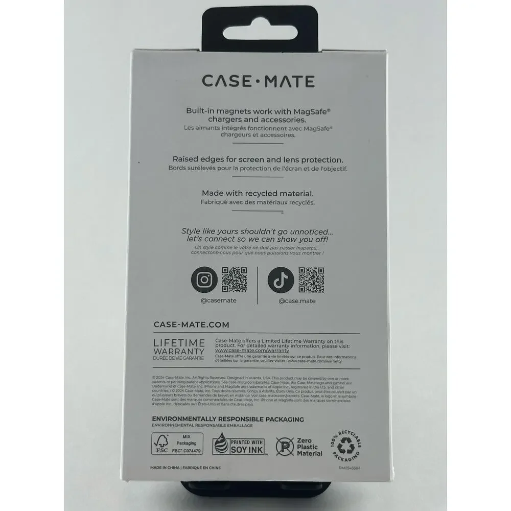 Case-Mate iPhone 16 Pro Waterfall Silver Glitter Case NWT